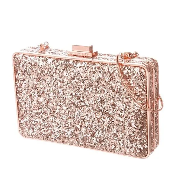 Henri Bendel Party Box Clutch - Pink Glitter - Picture 2 of 7